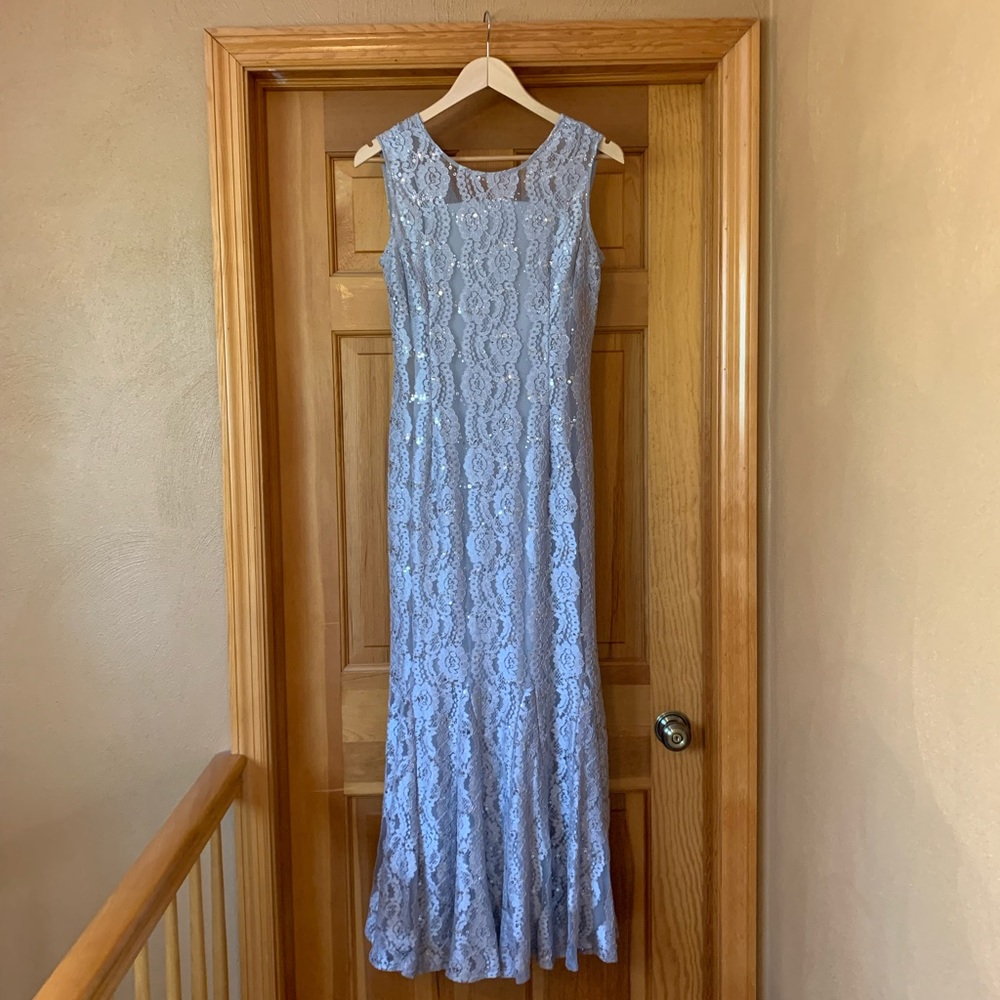 Silver Evening Gown Prom Dress